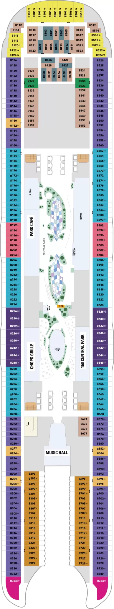 Utopia Of The Seas Deck 8 Deck 8 Plan Cruisedeckplans