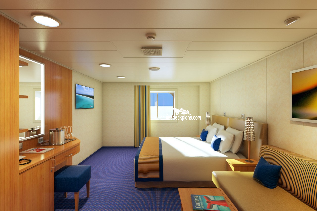 carnival cruise room square footage