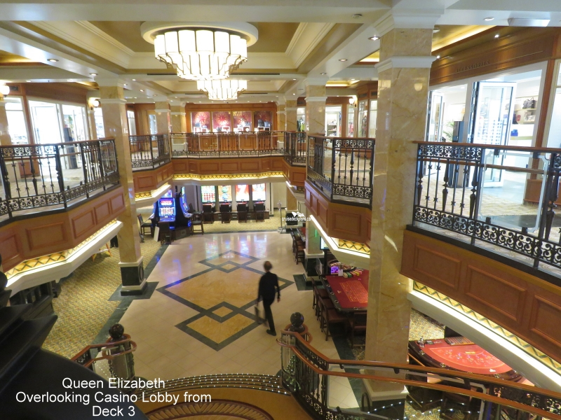 A shopping mall is pictured onboard the 'Queen Elizabeth' at the
