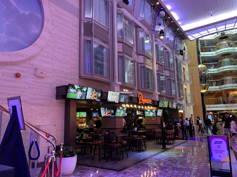 Interior of the Royal Promenade deck of Royal Caribbean Navigator