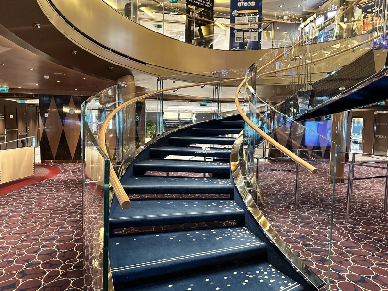 A shopping mall is pictured onboard the 'Queen Elizabeth' at the