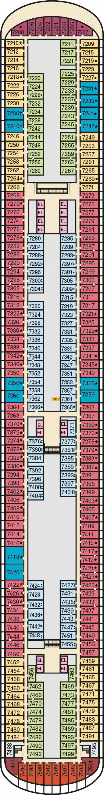 Carnival Firenze Deck 7 deck 7 plan | Cruisedeckplans.com