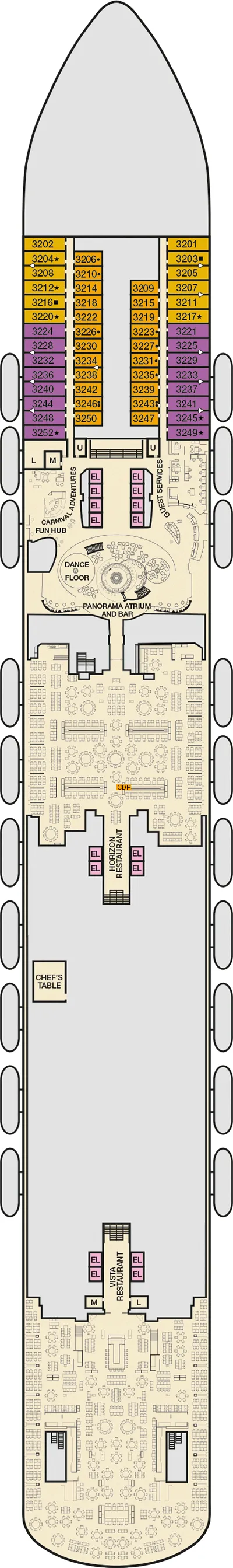 Carnival Panorama Deck 3 deck 3 plan | Cruisedeckplans.com