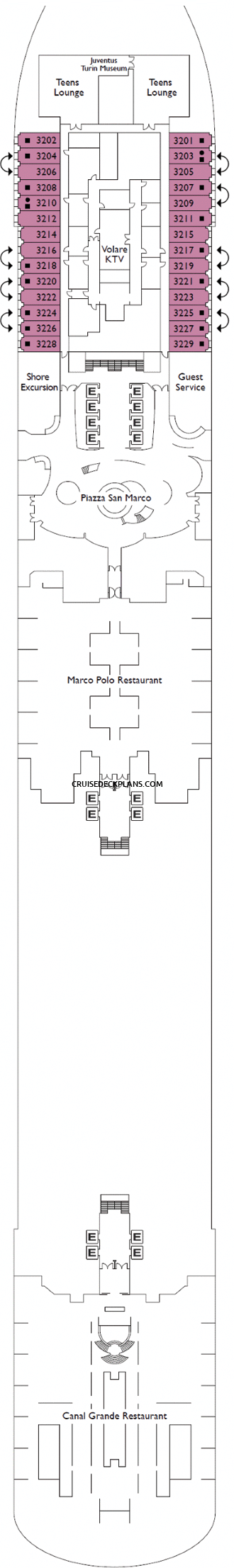 Costa Venezia 3 Deck Plan Tour