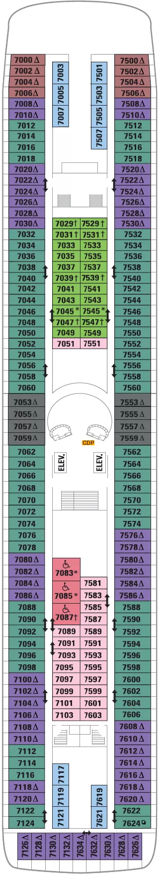 Legend of the Seas Deck 7 deck 7 plan | Cruisedeckplans.com