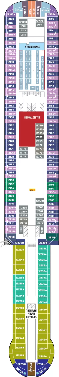 Norwegian Aqua Deck 12 deck 12 plan | Cruisedeckplans.com