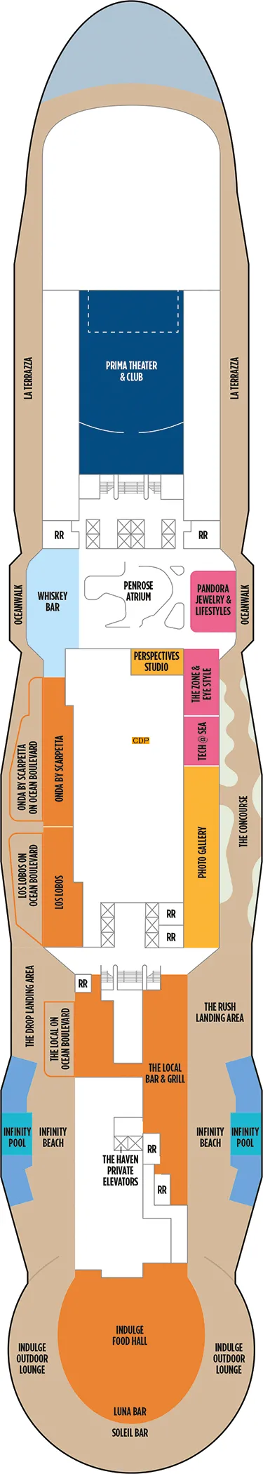 Norwegian Prima Deck 8 deck 8 plan | Cruisedeckplans.com