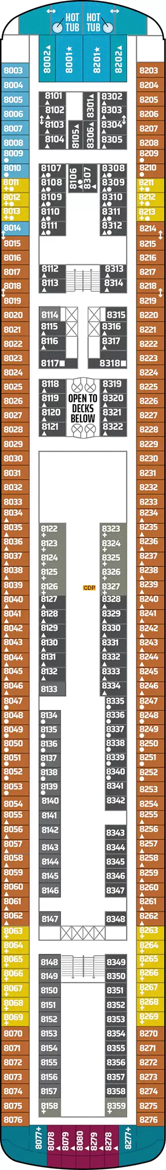 Norwegian Sky Viking deck 8 plan | Cruisedeckplans.com