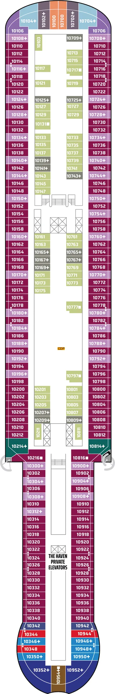 Norwegian Viva Deck 10 deck 10 plan | Cruisedeckplans.com