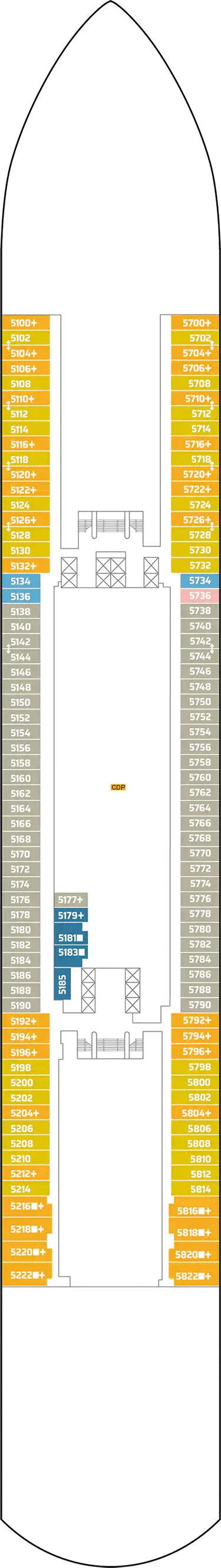 Norwegian Viva Deck 5 Deck 5 Plan 