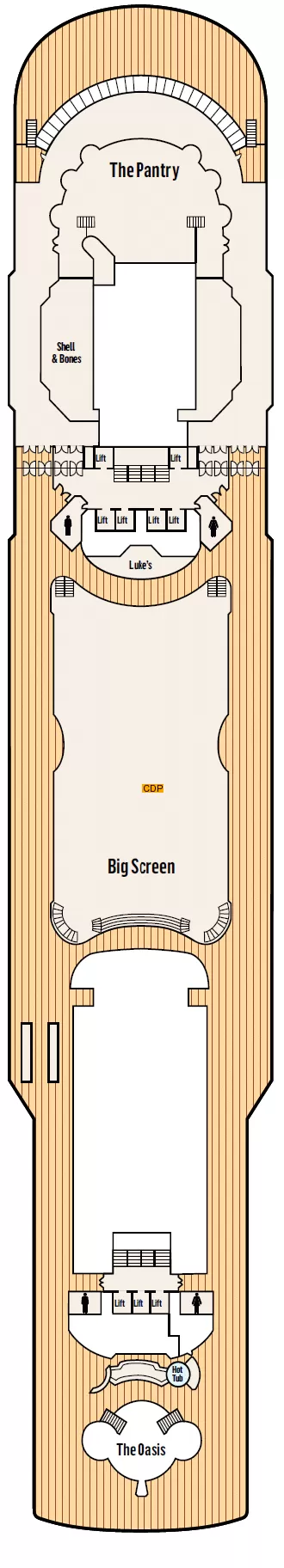 Pacific Explorer Fourteen deck 14 plan | Cruisedeckplans.com