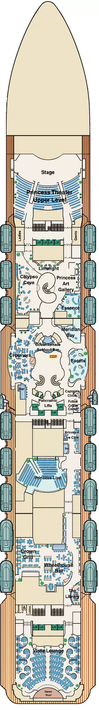 Regal Princess Promenade deck 7 plan | Cruisedeckplans.com