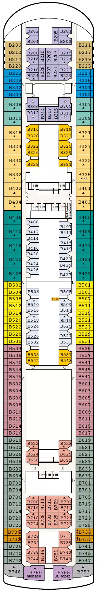 Sea Princess Baja deck 10 plan | Cruisedeckplans.com