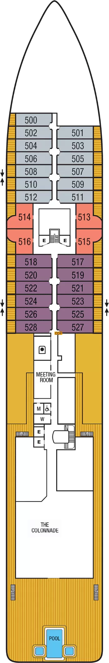 Seabourn Venture Deck 5 deck 5 plan | Cruisedeckplans.com