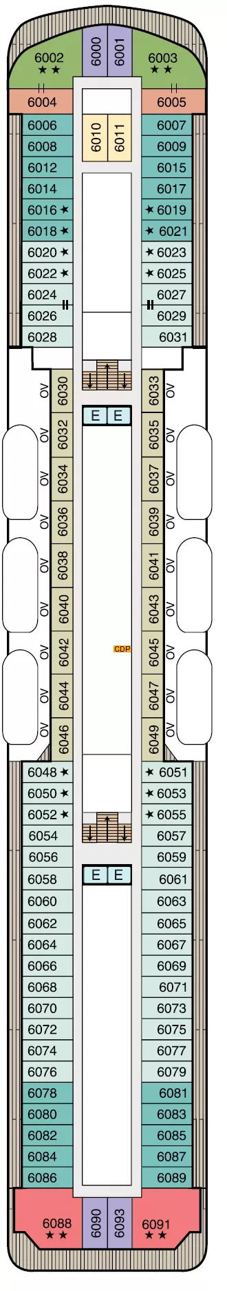 Sirena Deck 6 deck 6 plan | Cruisedeckplans.com