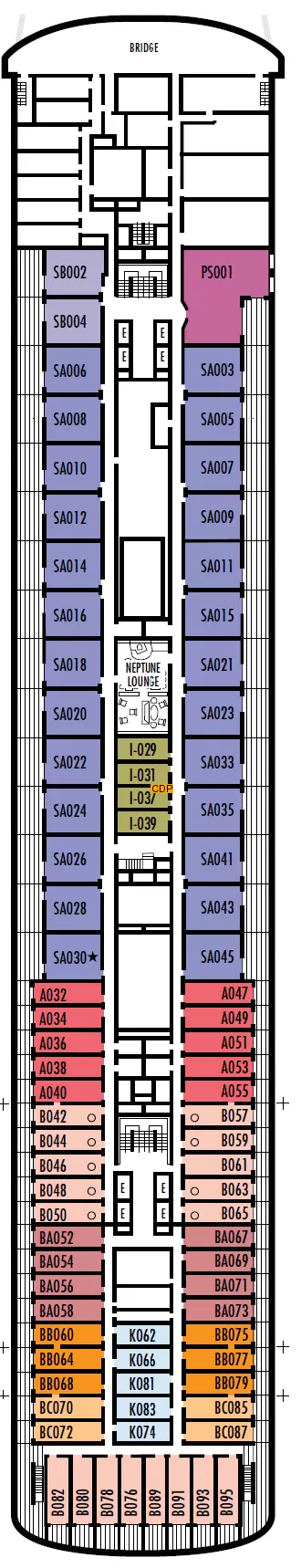 Veendam Navigation deck 10 plan | Cruisedeckplans.com