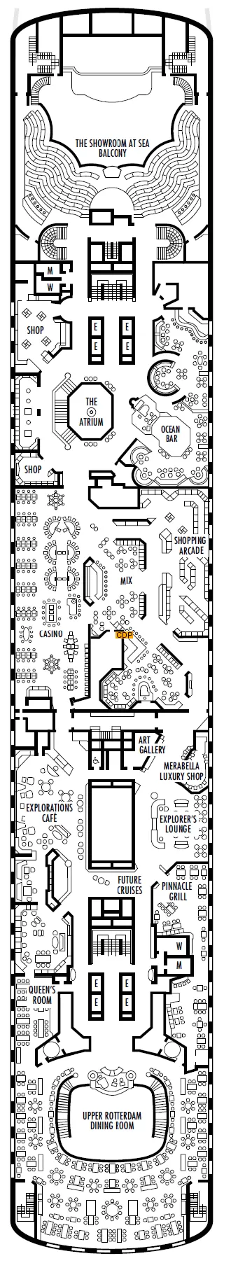 Veendam Upper Promenade deck 8 plan | Cruisedeckplans.com