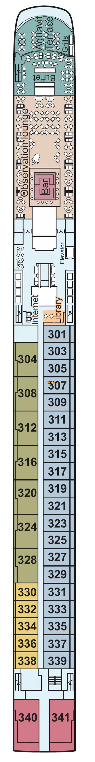 Viking Skadi Upper deck 3 plan | Cruisedeckplans.com