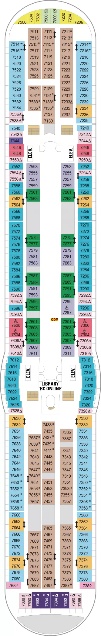 Voyager of the Seas Deck 7 deck 7 plan | Cruisedeckplans.com