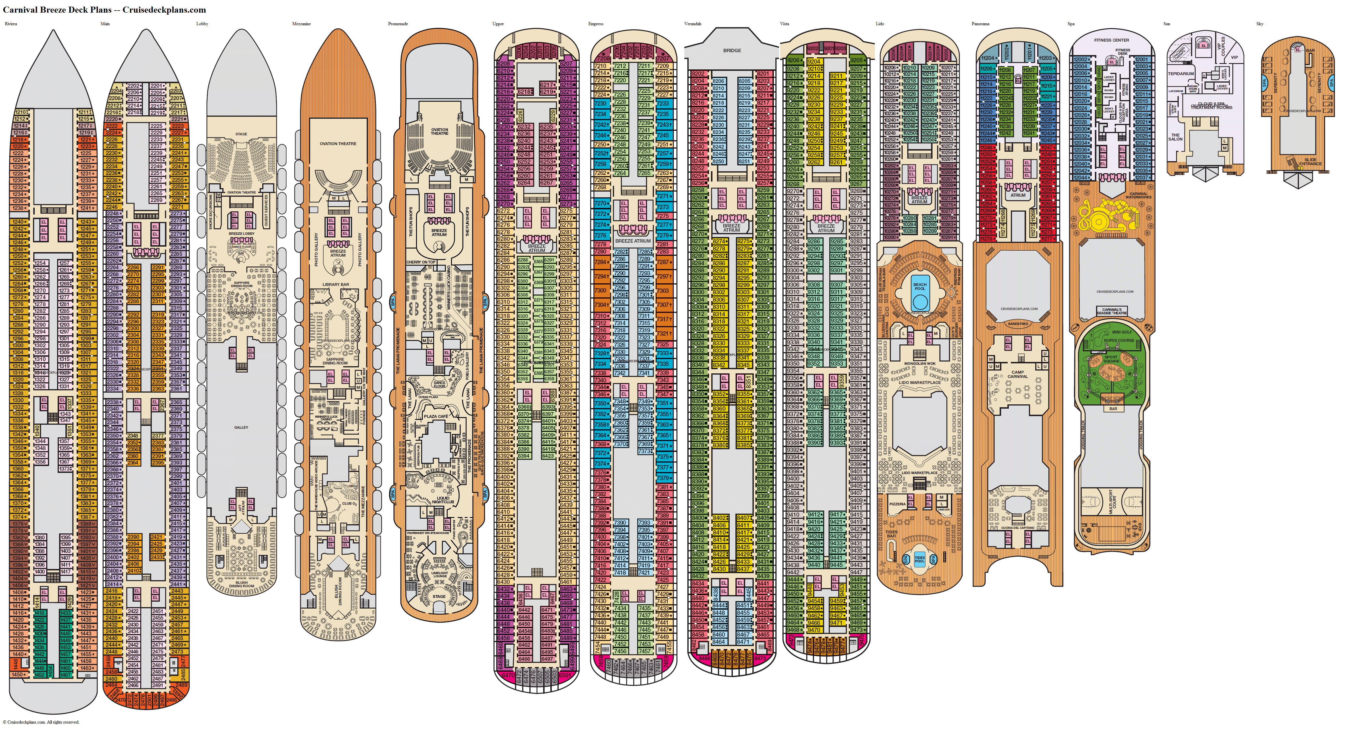 Carnival Breeze Empress Deck Plan Tour