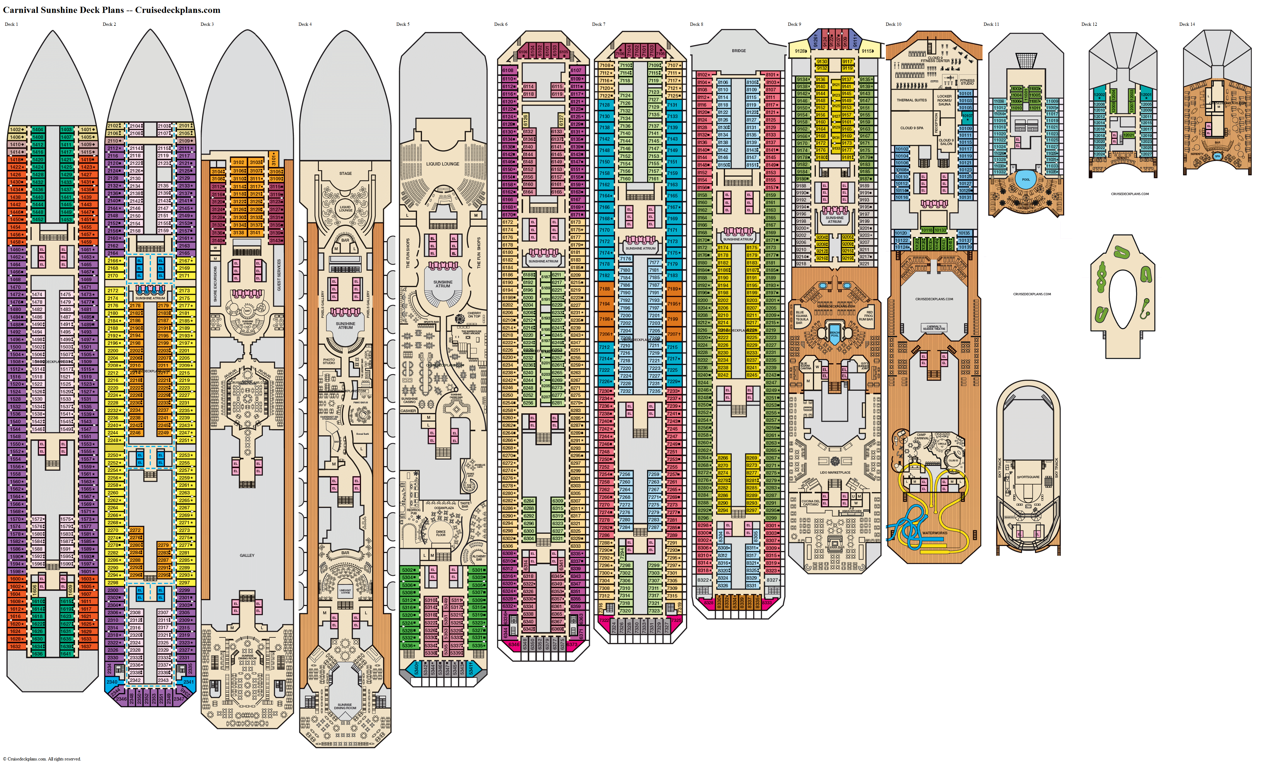 carnival cruise deck plans
