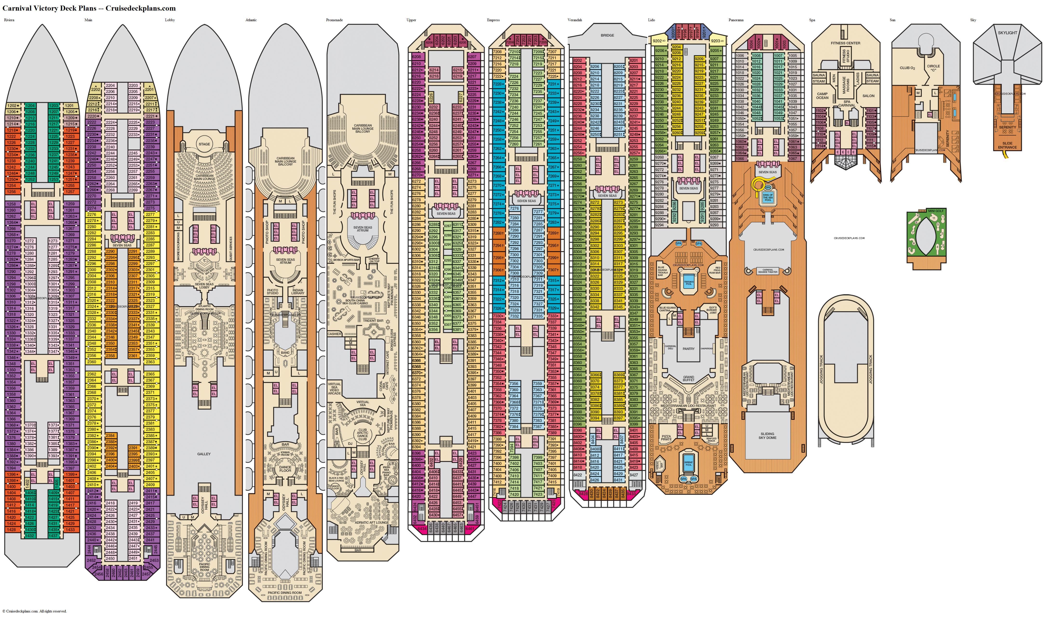 Carnival Victory Riviera Deck Plan Tour