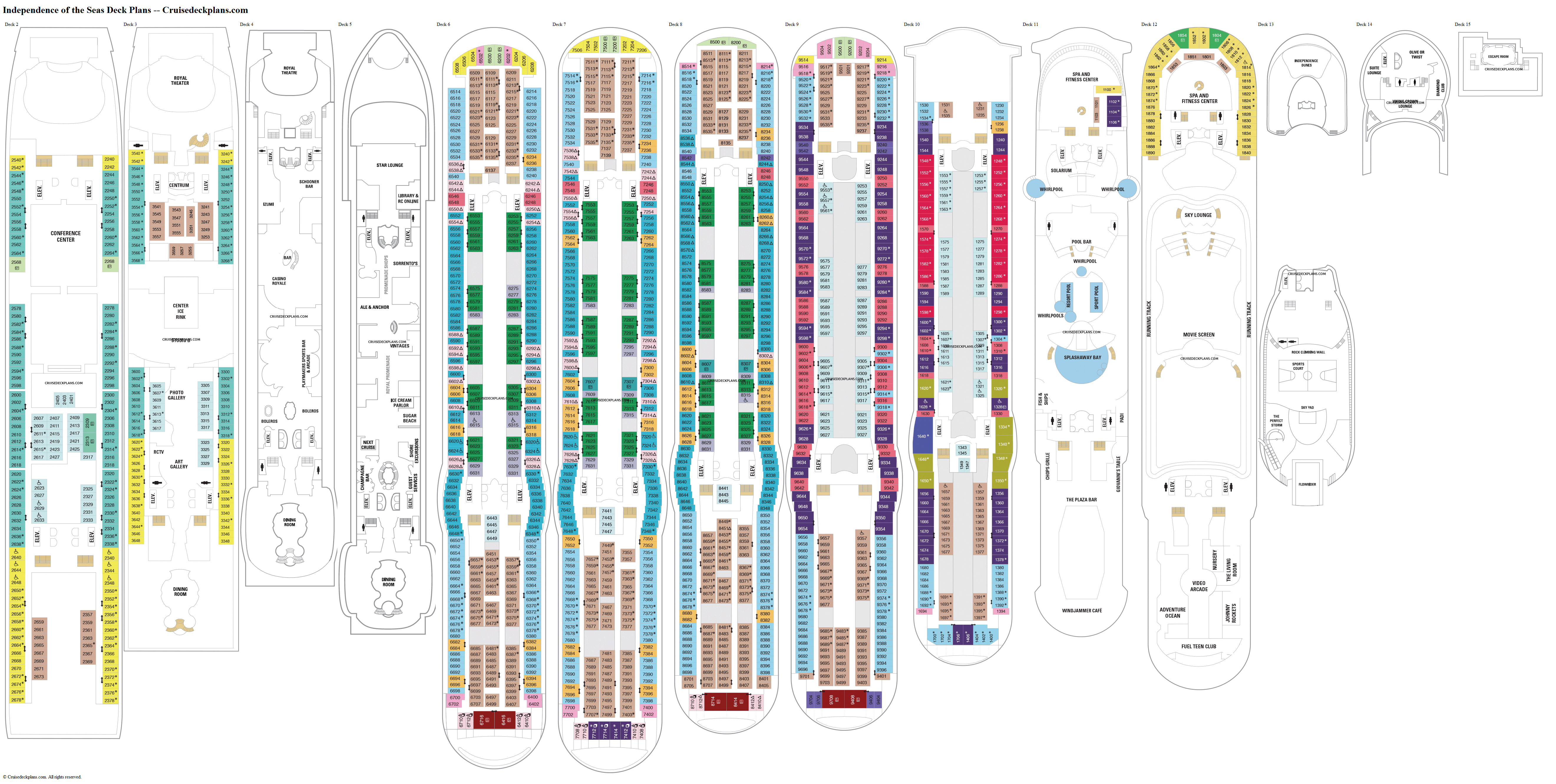 Independence of the Seas Deck Plans, Diagrams, Pictures, Video