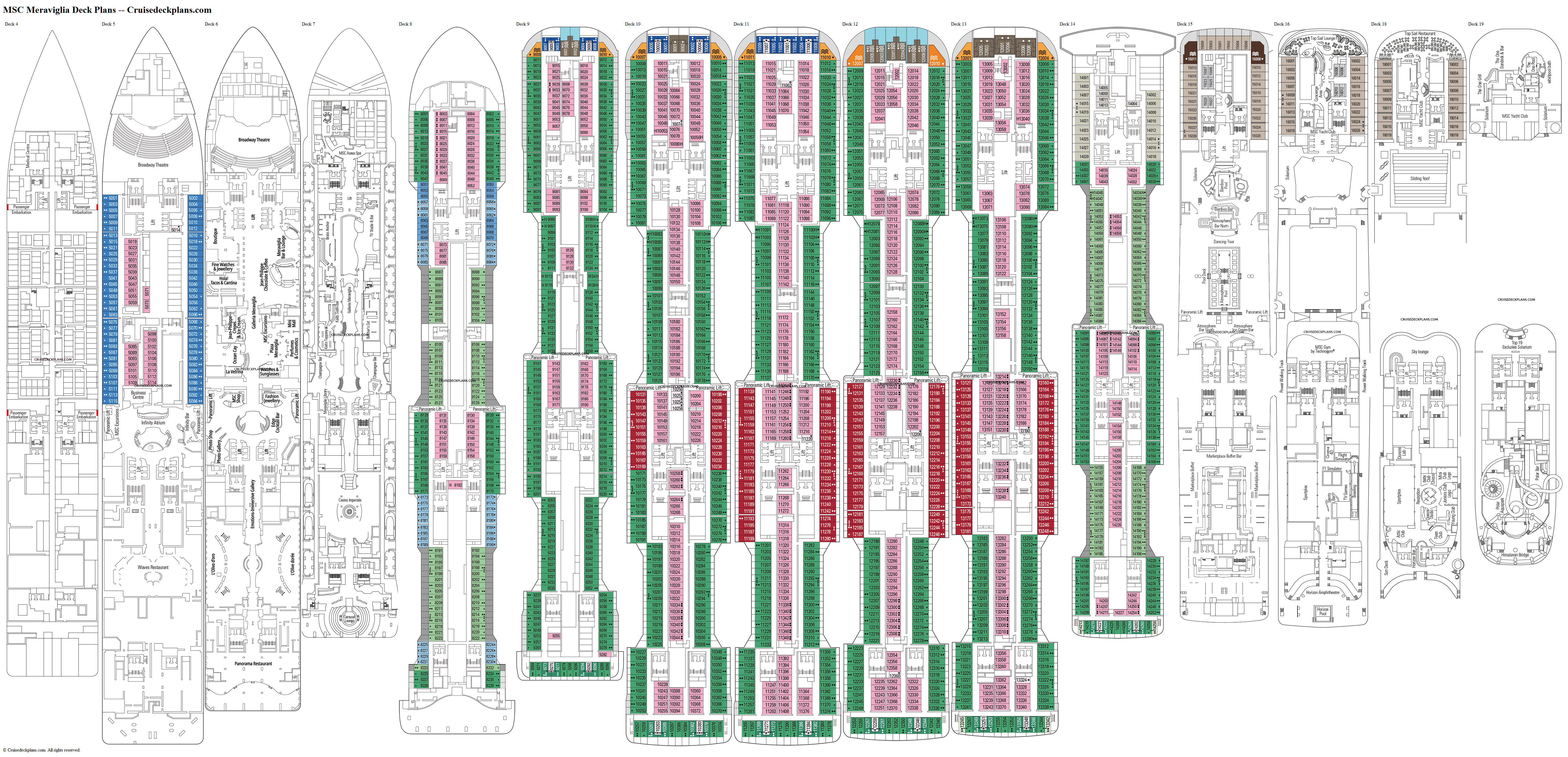 Msc meraviglia deck plans