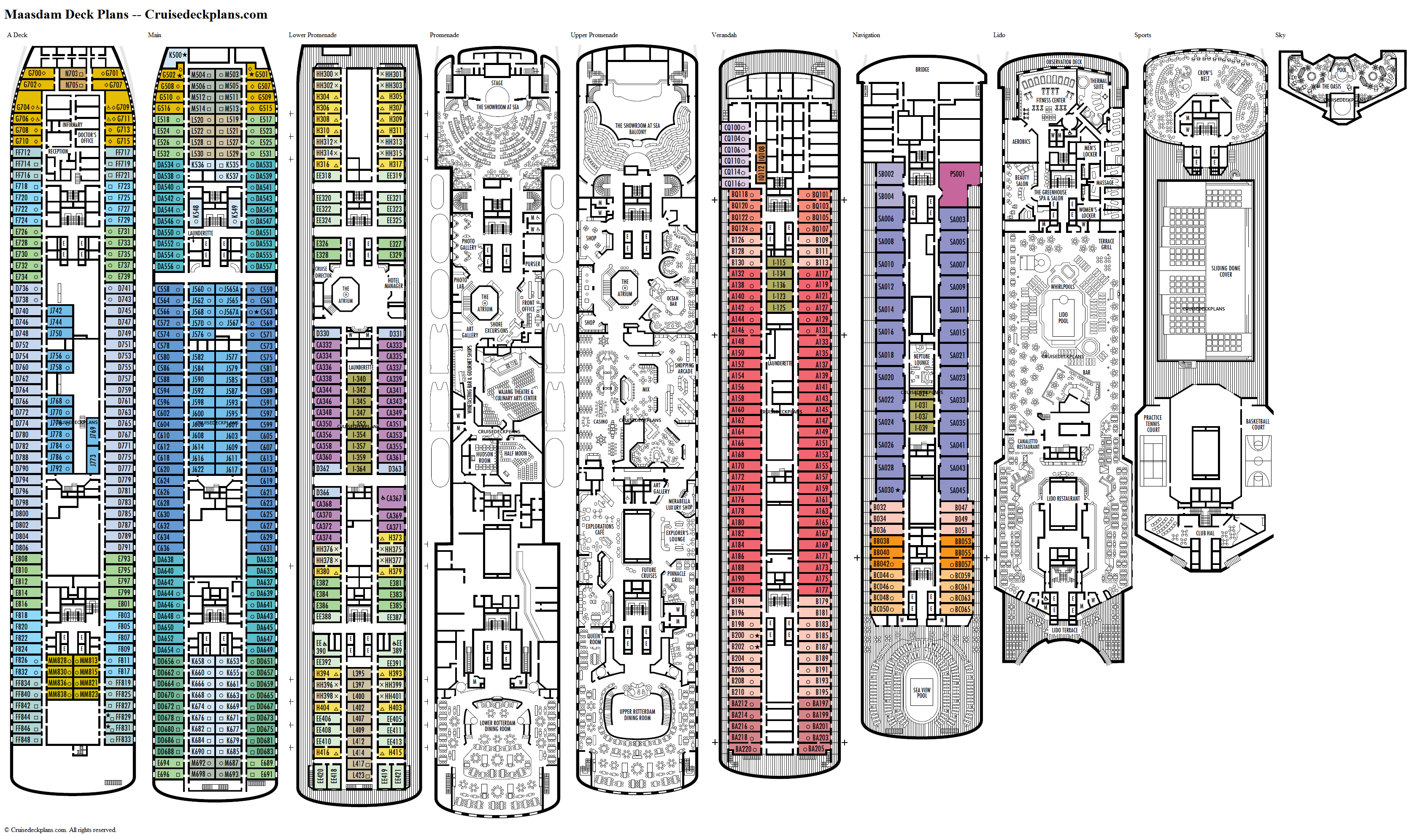 Holland America New Statendam Deck Plan