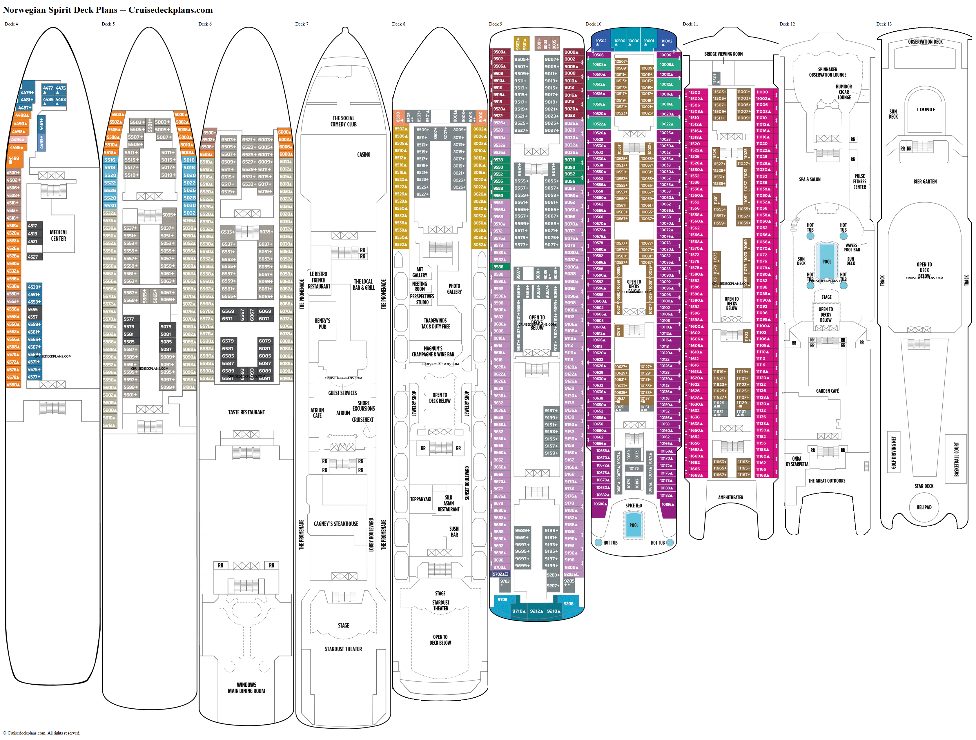 Norwegian Spirit Deck 9 Deck Plan Tour