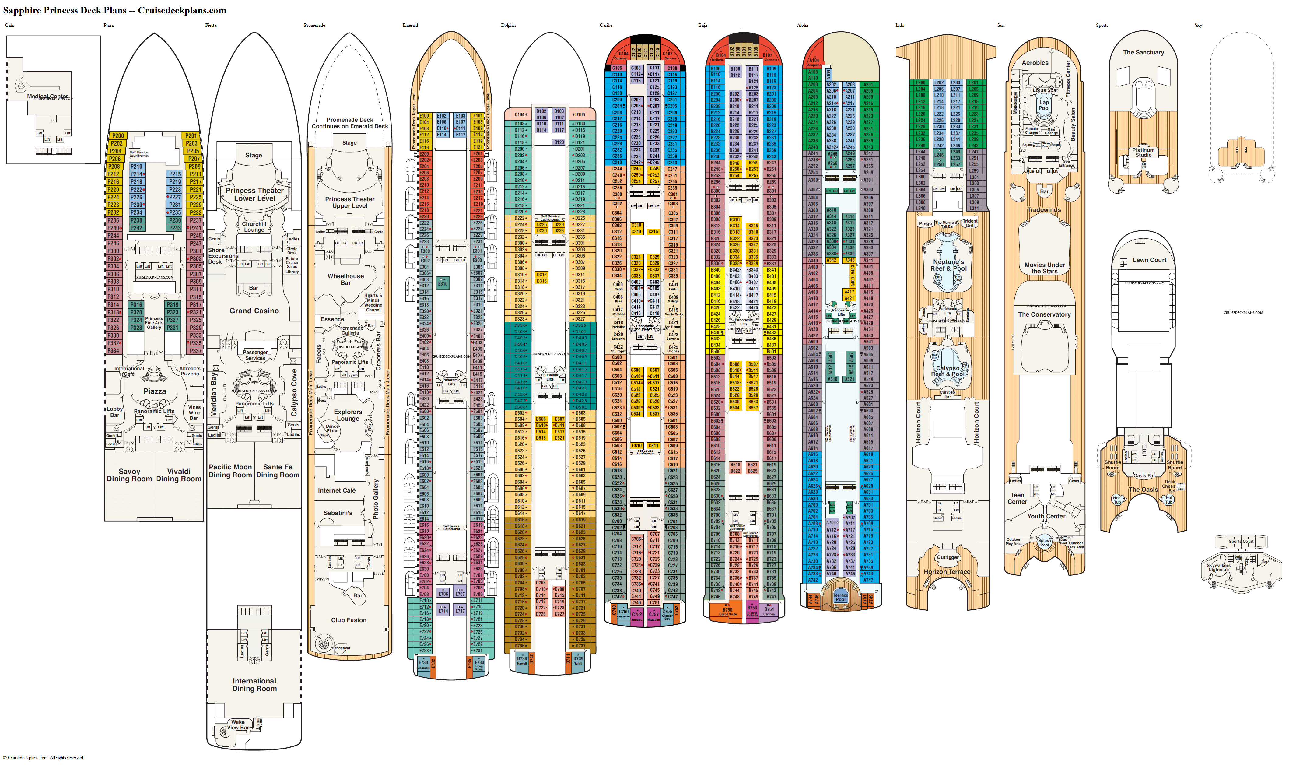 Sapphire Princess Lido Deck Plan Tour