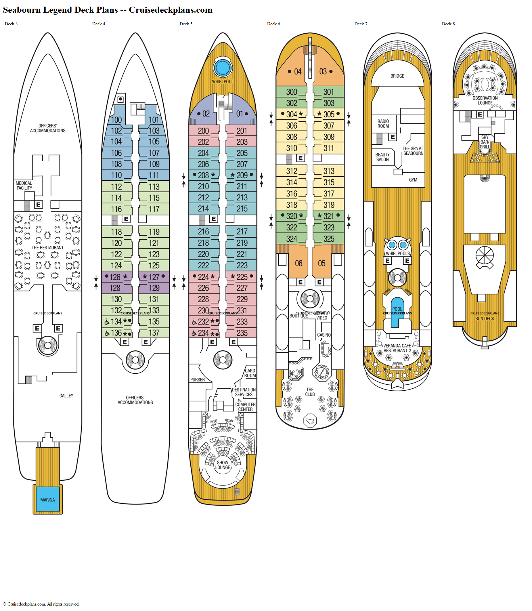 Seabourn Legend Deck Plans, Diagrams, Pictures, Video