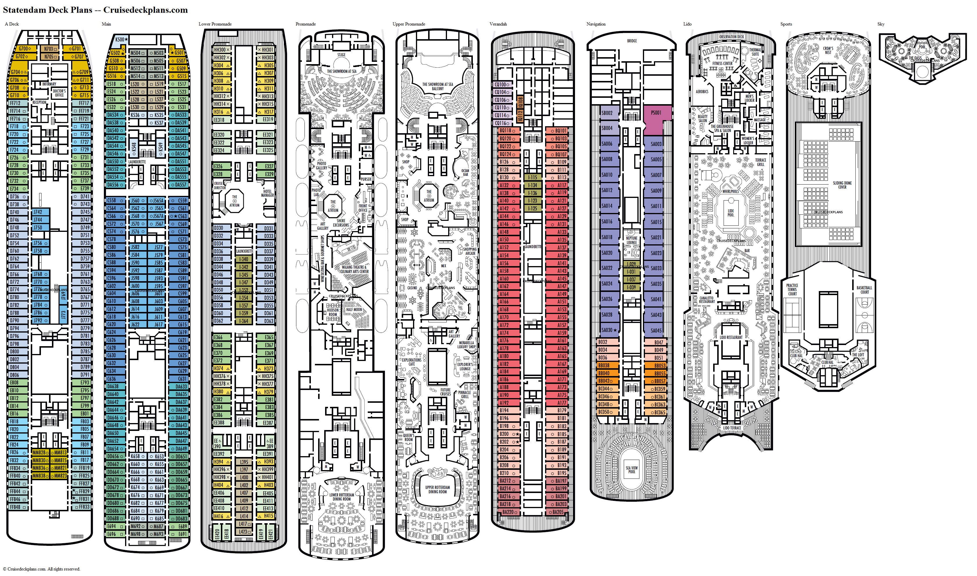 Statendam Deck Plans, Diagrams, Pictures, Video