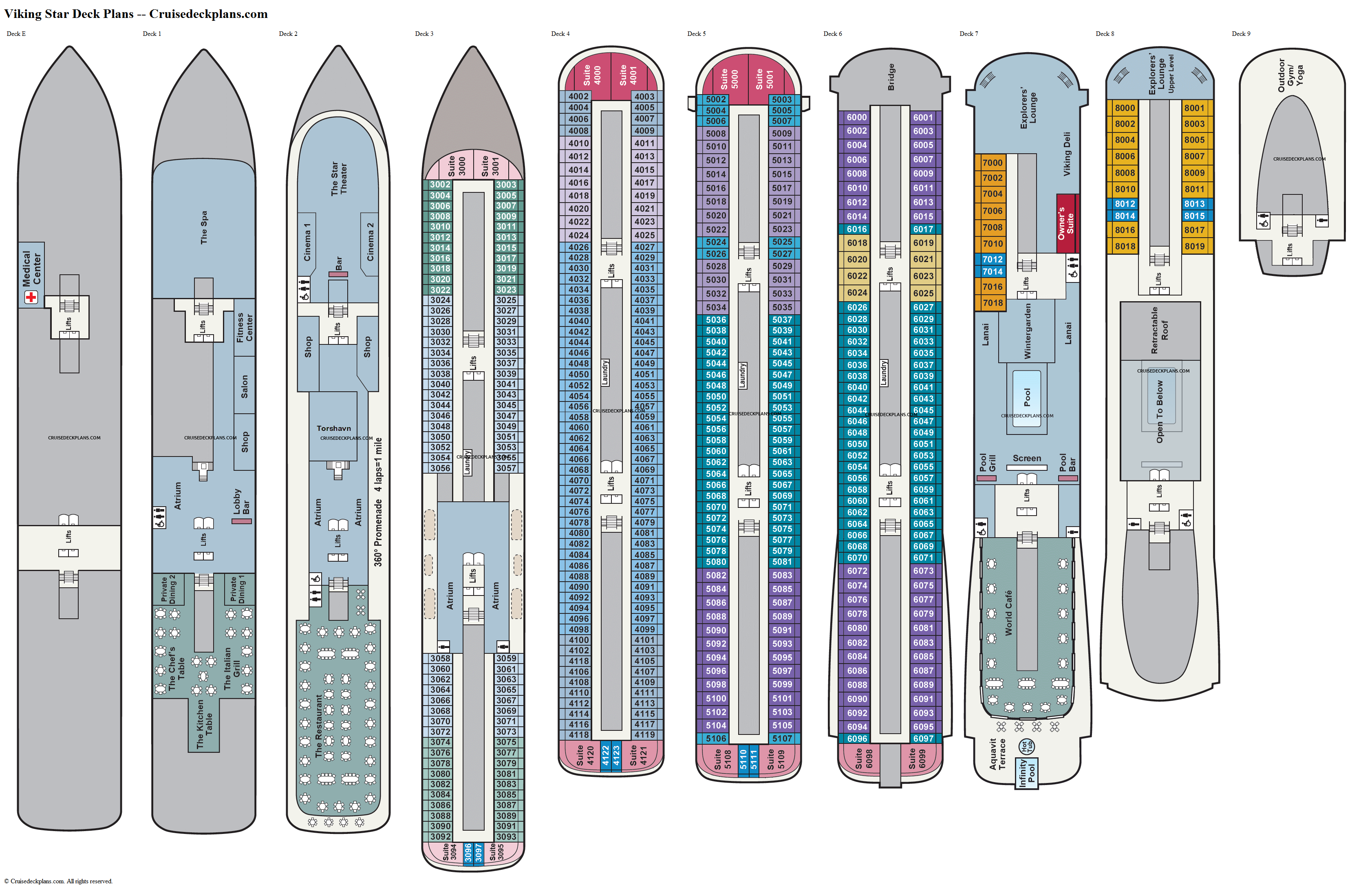 Viking Star Deck Plans, Diagrams, Pictures, Video