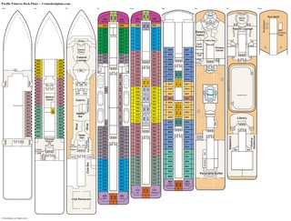 Pacific Princess decks, cabins, diagrams and pics.