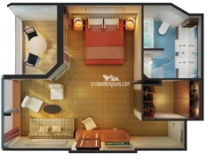Family Suite with balcony diagram