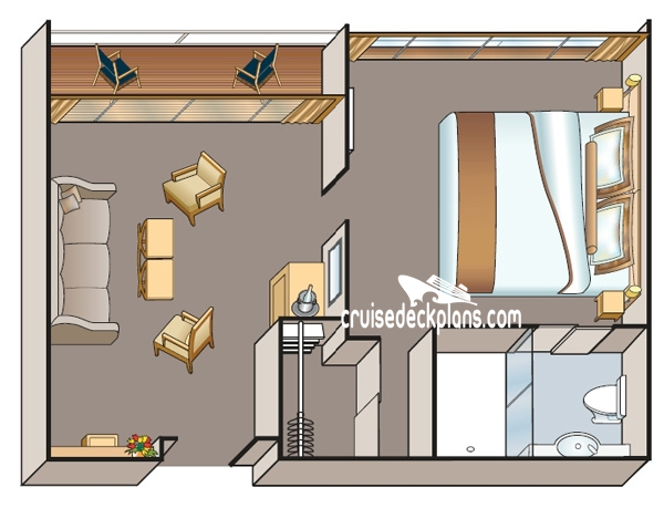 Viking Delling Veranda Suite cabin floor plan Viking Delling Veranda Suite cabin floor plan