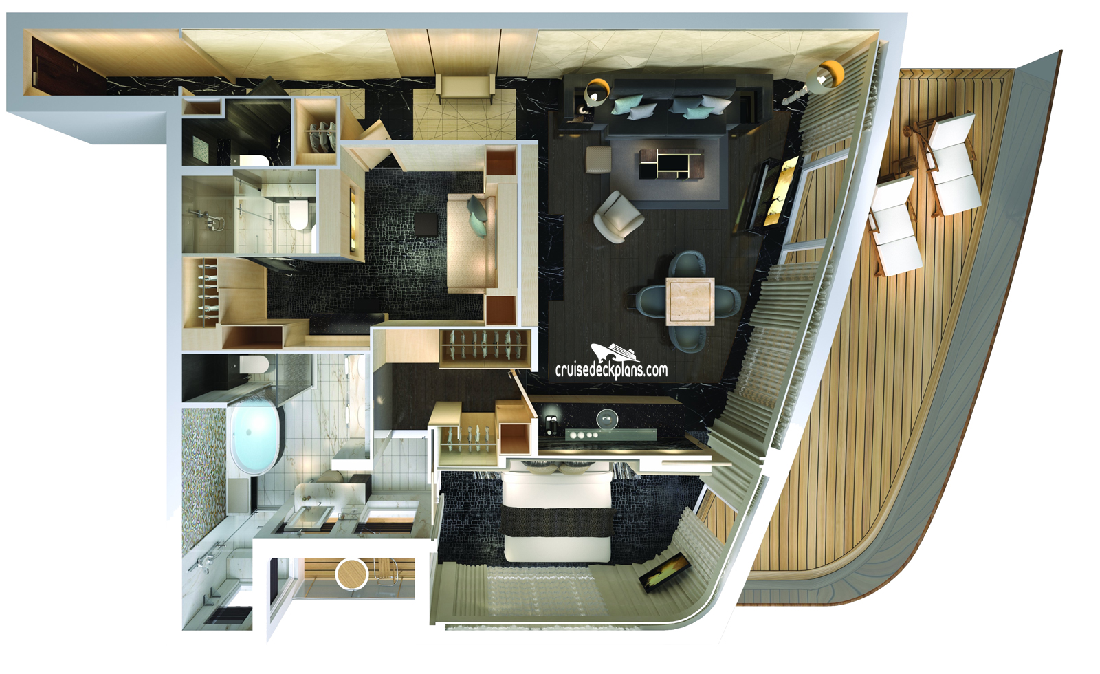 Norwegian Bliss The Haven Deluxe Owners Suite Stateroom