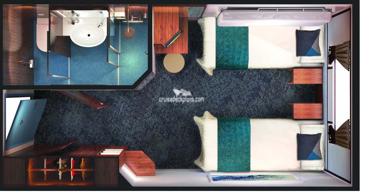 Norwegian Jade Oceanview cabin floor plan