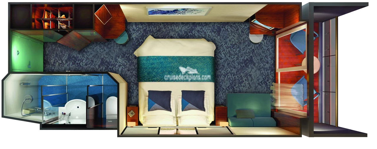 Norwegian Jade Balcony cabin floor plan