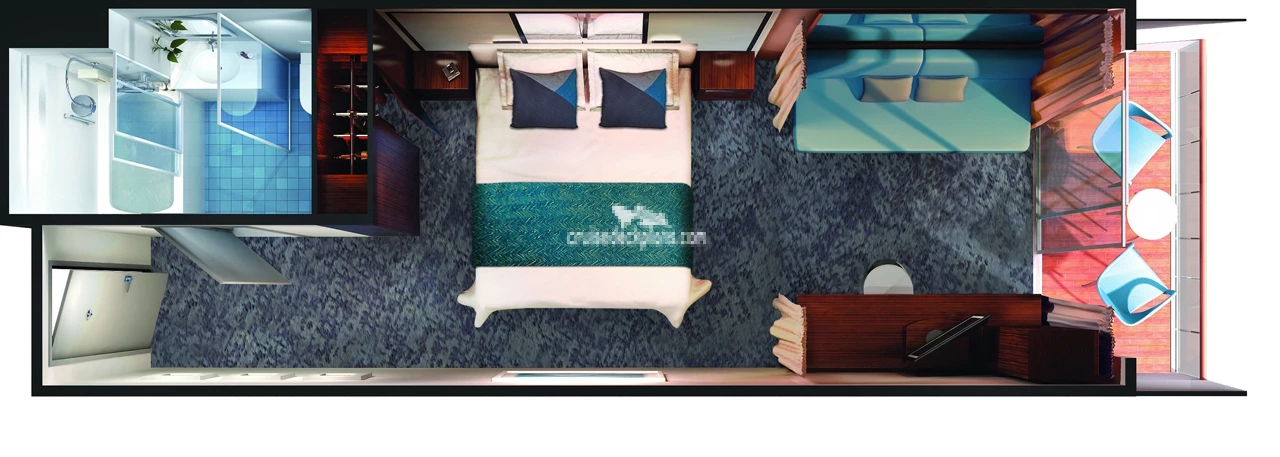 Norwegian Jade Mini-Suite cabin floor plan