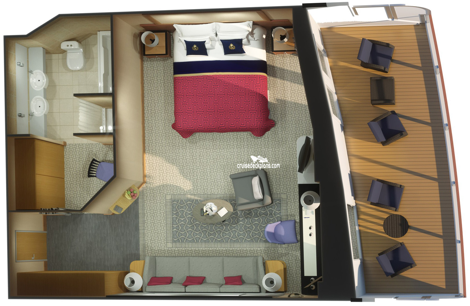 Queen Elizabeth Queens Suite cabin floor plan Queen Elizabeth Queens Suite cabin floor plan
