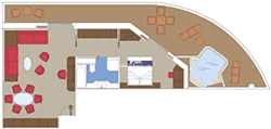 MSC Yacht Club Royal Suite diagram
