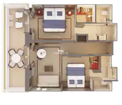 Haven 2-Bedroom Family Villa diagram