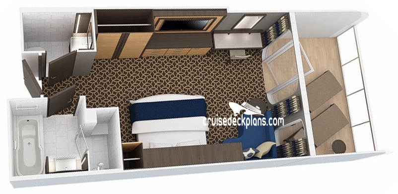 Quantum of the Seas Spa Junior Suite cabin floor plan Quantum of the Seas Spa Junior Suite cabin floor plan