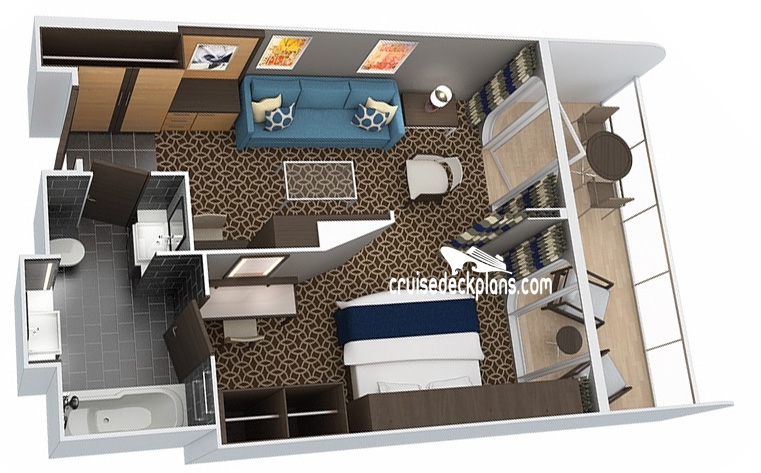 Quantum of the Seas Grand Suite cabin floor plan Quantum of the Seas Grand Suite cabin floor plan