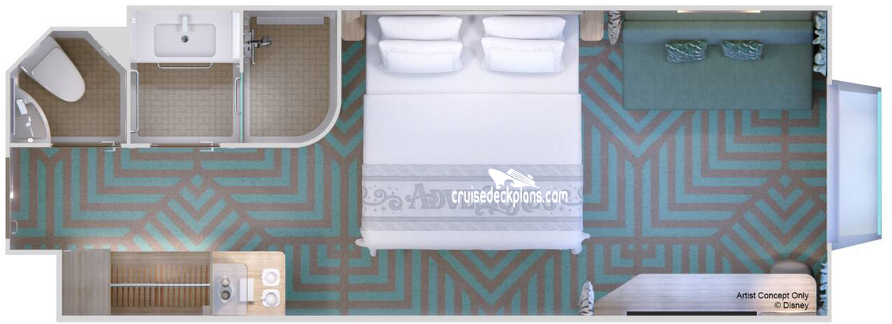 Disney Adventure Deluxe_Inside cabin floor plan Disney Adventure Deluxe_Inside cabin floor plan