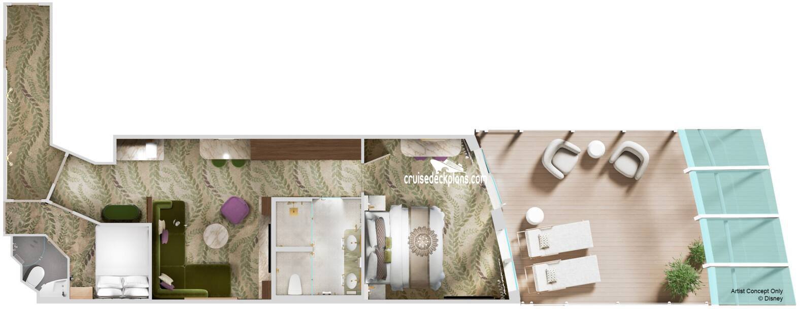 Disney Adventure Suite_2A cabin floor plan Disney Adventure Suite_2A cabin floor plan