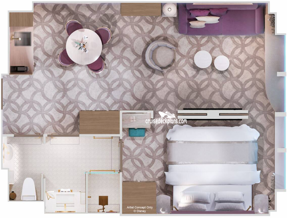 Disney Adventure Family_Oceanview cabin floor plan Disney Adventure Family_Oceanview cabin floor plan