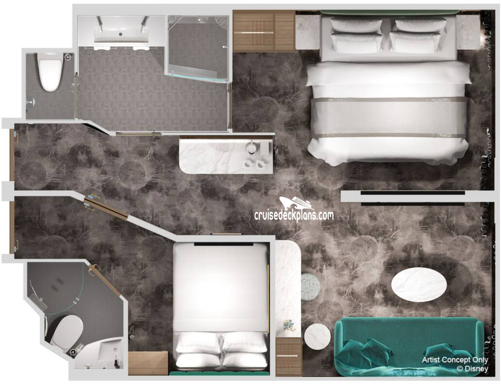 Disney Adventure Family_Inside cabin floor plan Disney Adventure Family_Inside cabin floor plan